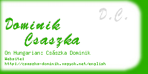 dominik csaszka business card